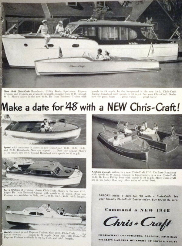 Chris-Craft Boats - 1948 Chris-Craft Ad (newer photo)